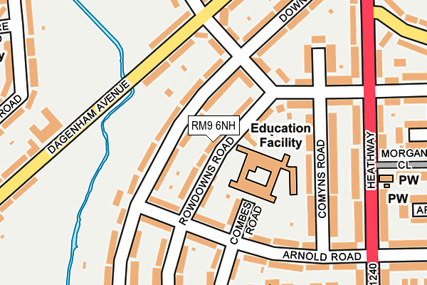 RM9 6NH map - OS OpenMap – Local (Ordnance Survey)
