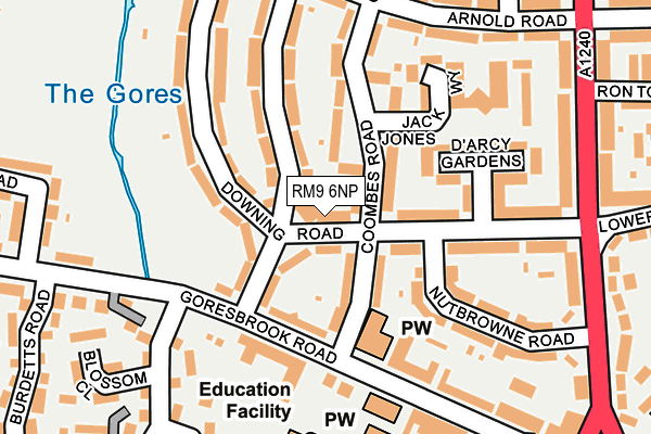 RM9 6NP map - OS OpenMap – Local (Ordnance Survey)