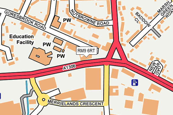 RM9 6RT map - OS OpenMap – Local (Ordnance Survey)