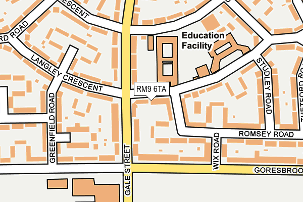 RM9 6TA map - OS OpenMap – Local (Ordnance Survey)