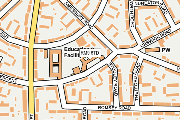 RM9 6TD map - OS OpenMap – Local (Ordnance Survey)