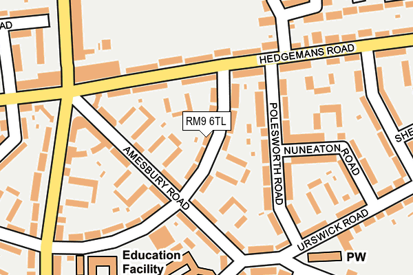 RM9 6TL map - OS OpenMap – Local (Ordnance Survey)