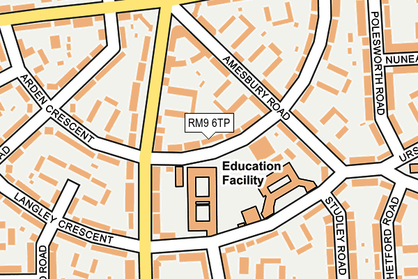 RM9 6TP map - OS OpenMap – Local (Ordnance Survey)