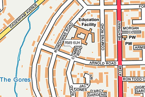 RM9 6UH map - OS OpenMap – Local (Ordnance Survey)