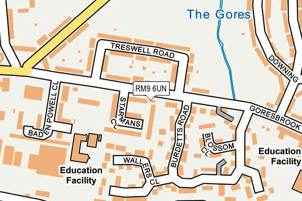 RM9 6UN map - OS OpenMap – Local (Ordnance Survey)