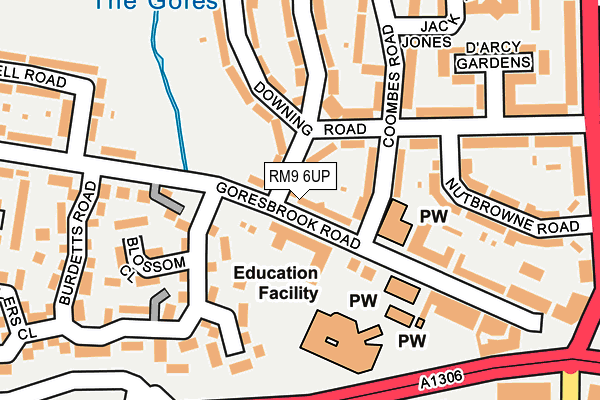 RM9 6UP map - OS OpenMap – Local (Ordnance Survey)