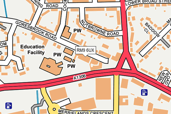 RM9 6UX map - OS OpenMap – Local (Ordnance Survey)