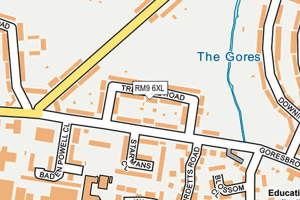 RM9 6XL map - OS OpenMap – Local (Ordnance Survey)