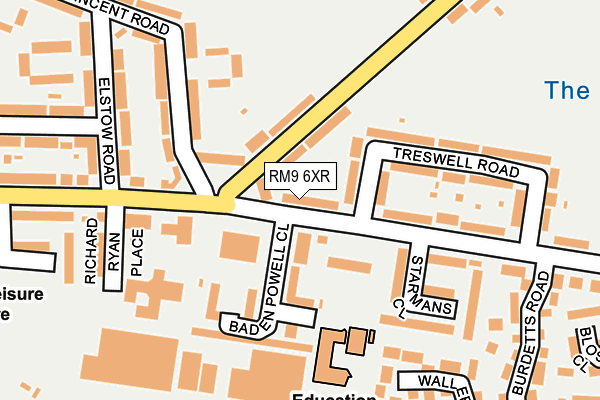 RM9 6XR map - OS OpenMap – Local (Ordnance Survey)