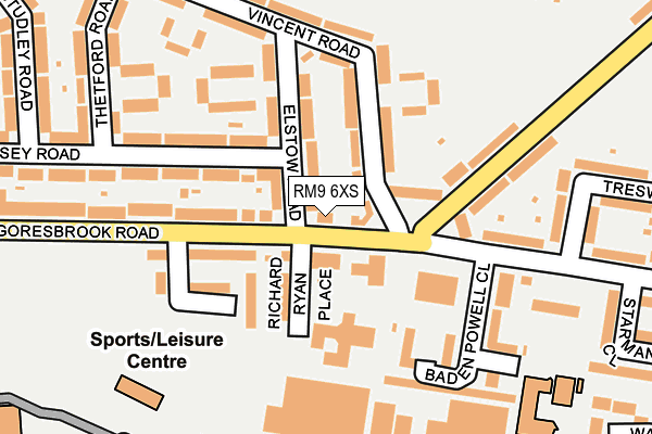 RM9 6XS map - OS OpenMap – Local (Ordnance Survey)