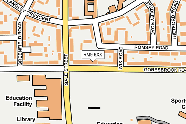RM9 6XX map - OS OpenMap – Local (Ordnance Survey)