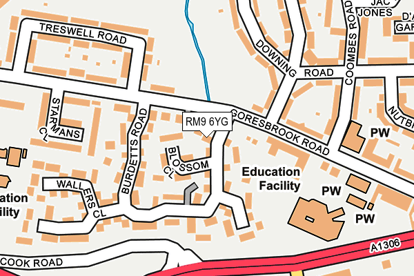 RM9 6YG map - OS OpenMap – Local (Ordnance Survey)