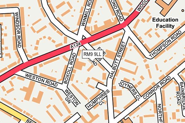 RM9 9LL map - OS OpenMap – Local (Ordnance Survey)