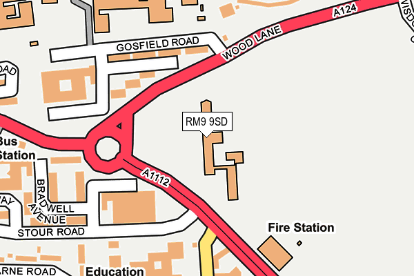 RM9 9SD map - OS OpenMap – Local (Ordnance Survey)