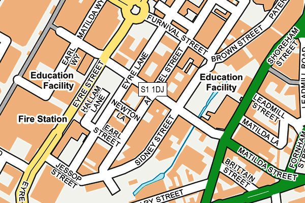 S1 1DJ map - OS OpenMap – Local (Ordnance Survey)