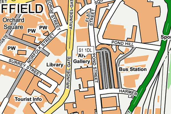 S1 1DL map - OS OpenMap – Local (Ordnance Survey)