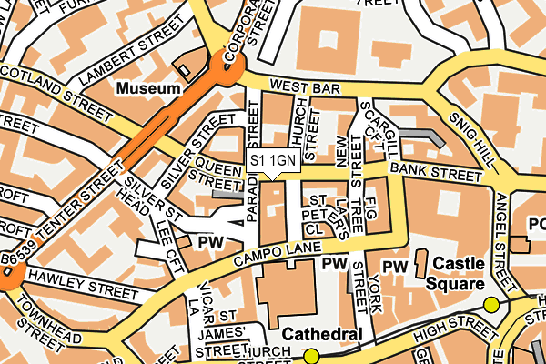 S1 1GN map - OS OpenMap – Local (Ordnance Survey)