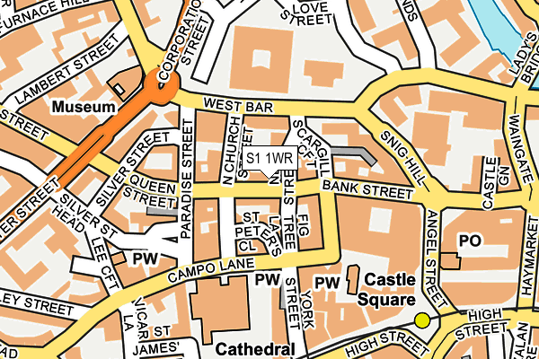 S1 1WR map - OS OpenMap – Local (Ordnance Survey)