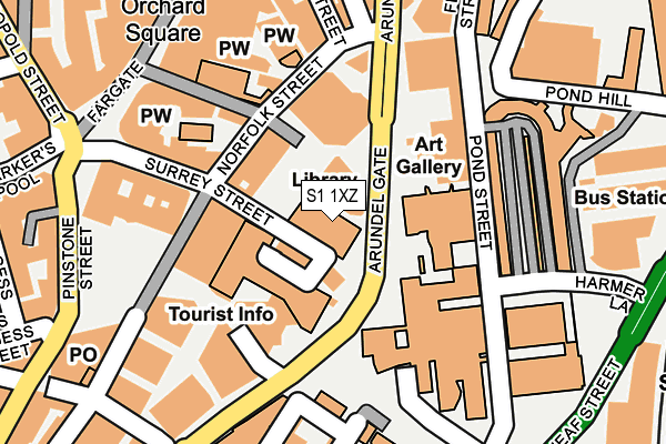 S1 1XZ map - OS OpenMap – Local (Ordnance Survey)