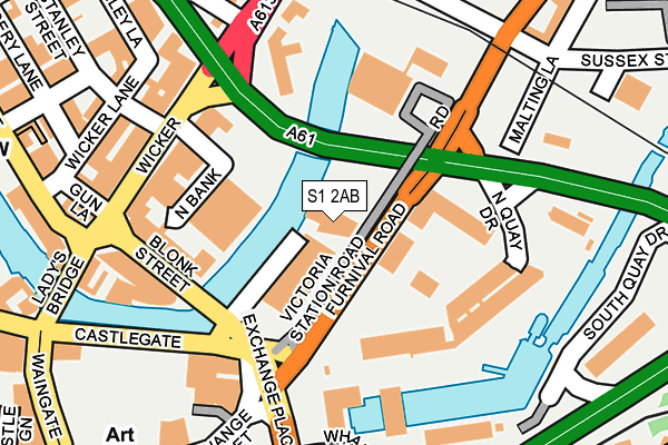 S1 2AB map - OS OpenMap – Local (Ordnance Survey)