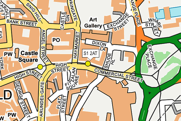 S1 2AT map - OS OpenMap – Local (Ordnance Survey)