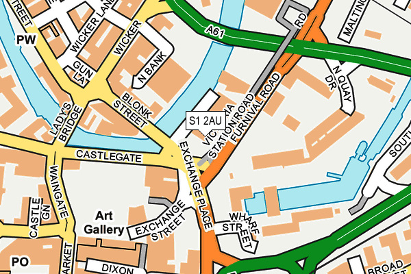 S1 2AU map - OS OpenMap – Local (Ordnance Survey)