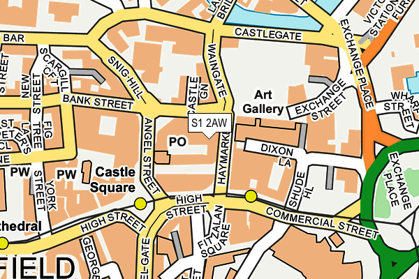 S1 2AW map - OS OpenMap – Local (Ordnance Survey)
