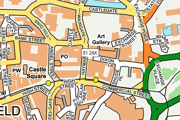 S1 2AX map - OS OpenMap – Local (Ordnance Survey)