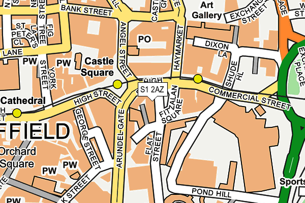 S1 2AZ map - OS OpenMap – Local (Ordnance Survey)