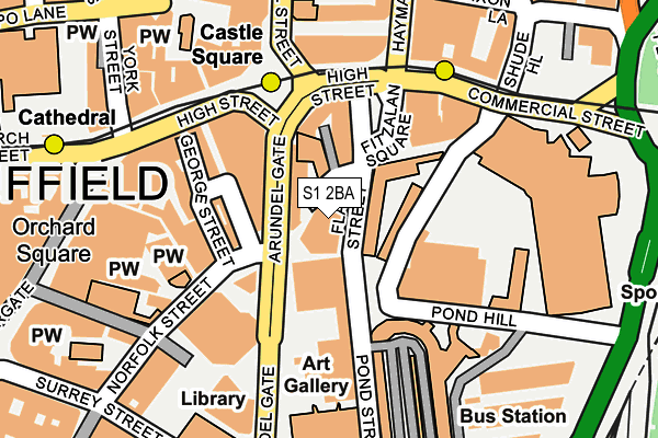 S1 2BA map - OS OpenMap – Local (Ordnance Survey)