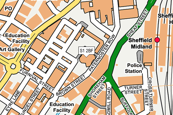 S1 2BF map - OS OpenMap – Local (Ordnance Survey)