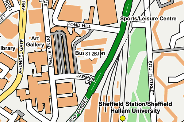 S1 2BJ map - OS OpenMap – Local (Ordnance Survey)