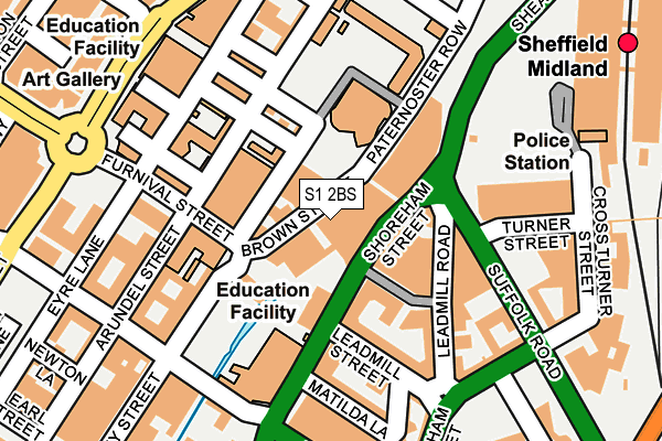 S1 2BS map - OS OpenMap – Local (Ordnance Survey)