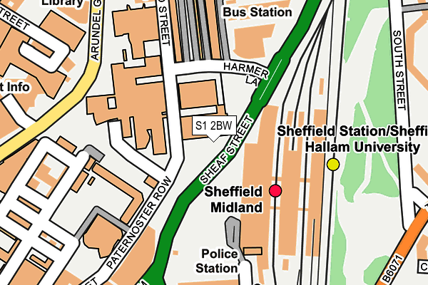 S1 2BW map - OS OpenMap – Local (Ordnance Survey)