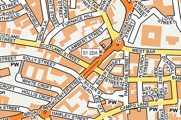S1 2DA map - OS OpenMap – Local (Ordnance Survey)