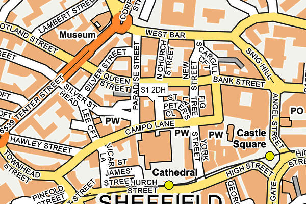 S1 2DH map - OS OpenMap – Local (Ordnance Survey)