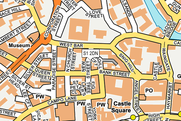 S1 2DN map - OS OpenMap – Local (Ordnance Survey)