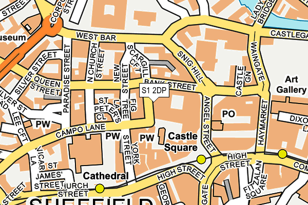 S1 2DP map - OS OpenMap – Local (Ordnance Survey)