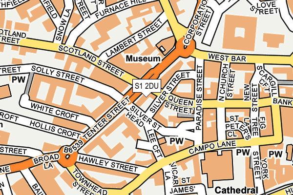 S1 2DU map - OS OpenMap – Local (Ordnance Survey)