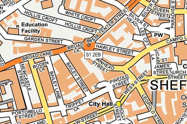 S1 2EB map - OS OpenMap – Local (Ordnance Survey)