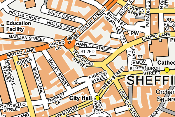 S1 2ED map - OS OpenMap – Local (Ordnance Survey)