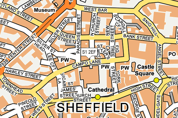 S1 2EF map - OS OpenMap – Local (Ordnance Survey)