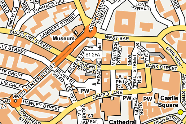 S1 2FA map - OS OpenMap – Local (Ordnance Survey)