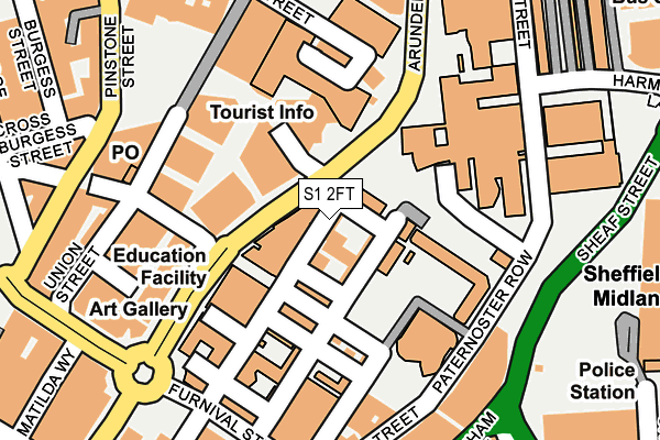 S1 2FT map - OS OpenMap – Local (Ordnance Survey)