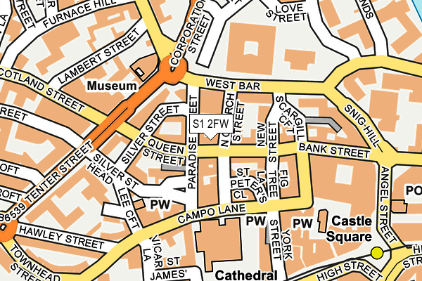 S1 2FW map - OS OpenMap – Local (Ordnance Survey)