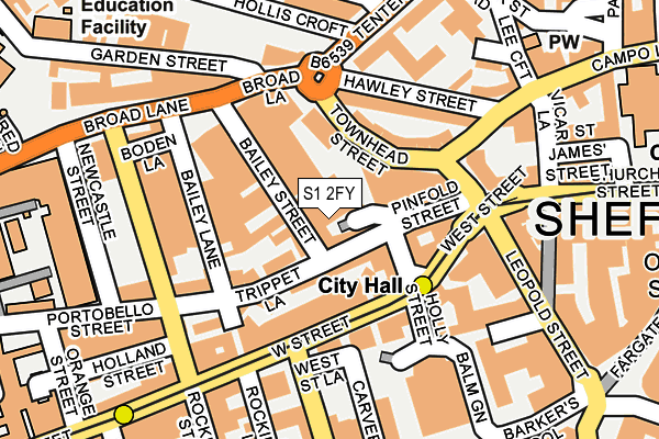 S1 2FY map - OS OpenMap – Local (Ordnance Survey)