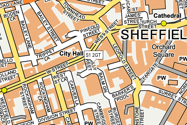 S1 2GT map - OS OpenMap – Local (Ordnance Survey)