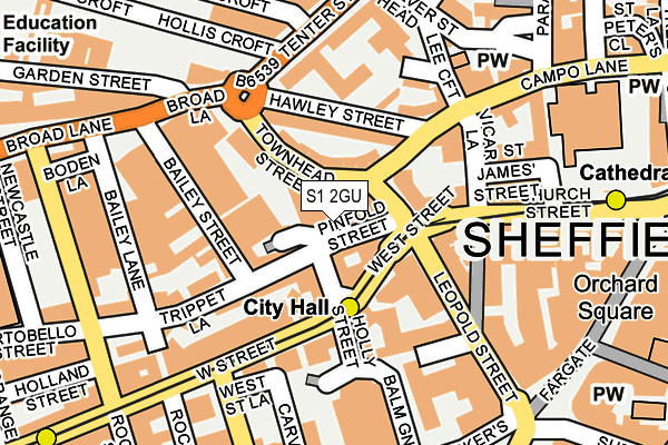 S1 2GU map - OS OpenMap – Local (Ordnance Survey)