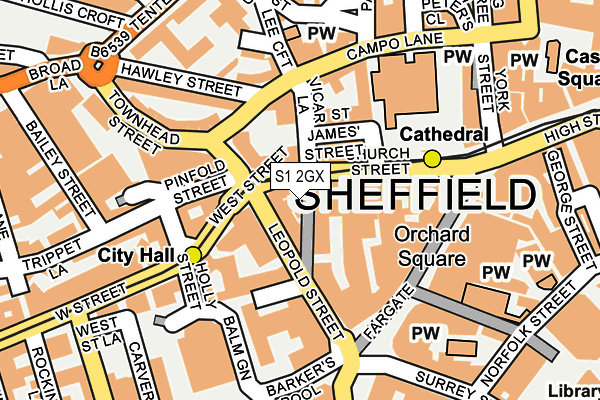 S1 2GX map - OS OpenMap – Local (Ordnance Survey)