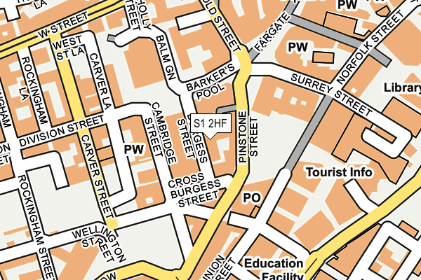 S1 2HF map - OS OpenMap – Local (Ordnance Survey)